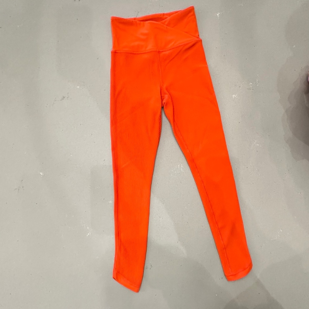 Textured Athleta Leggings in Orange